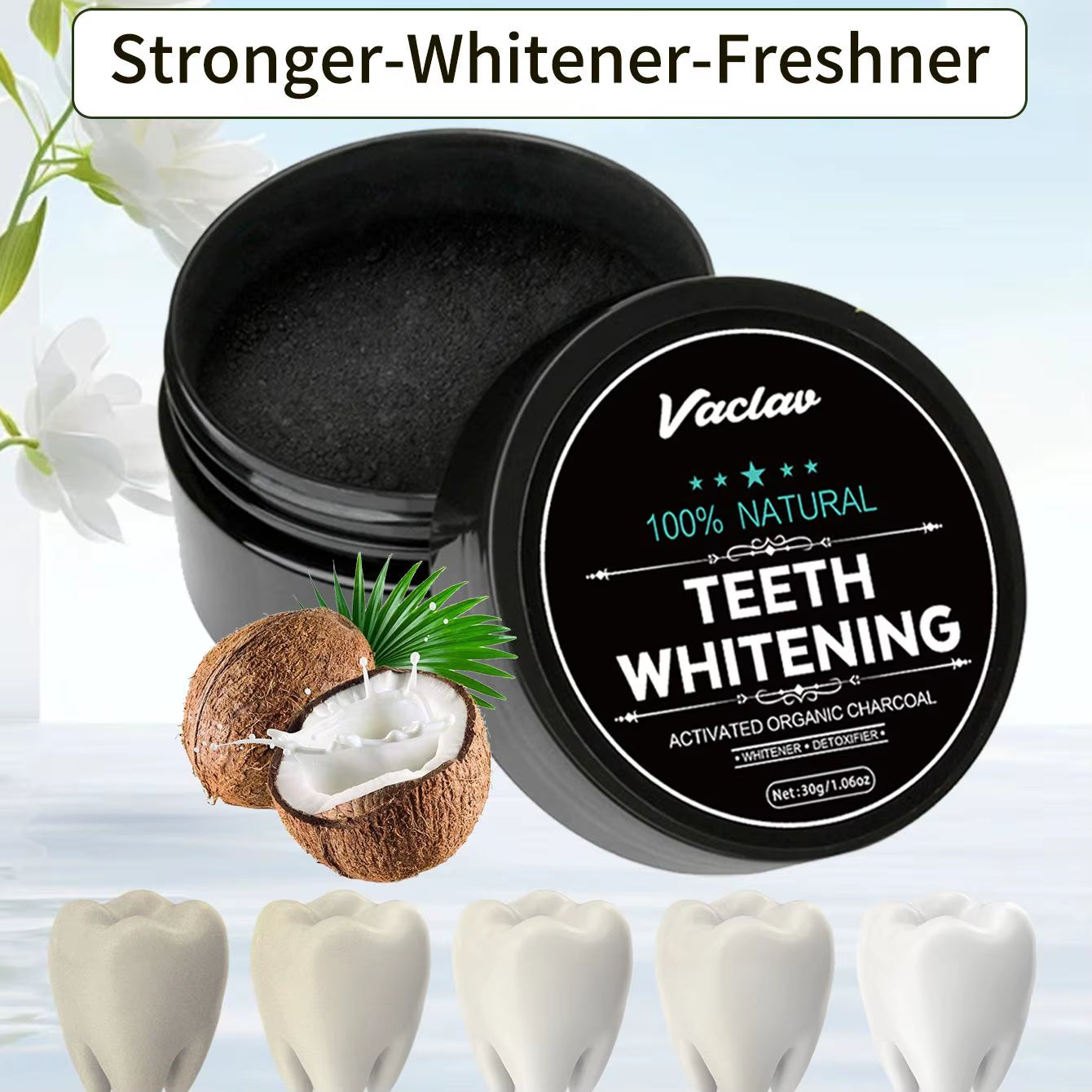 Activated Charcoal Teeth Whitening Powder, Charcoal Teeth Cleaning Powder, Coconut Shell Activated Charcoal Powder