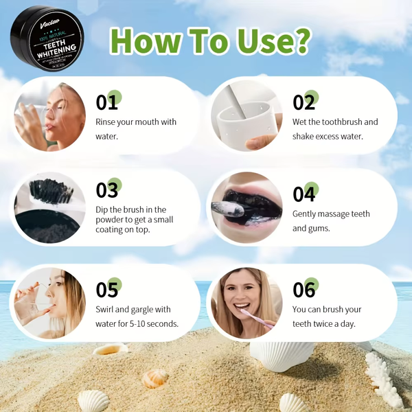 Activated Charcoal Teeth Whitening Powder, Charcoal Teeth Cleaning Powder, Coconut Shell Activated Charcoal Powder
